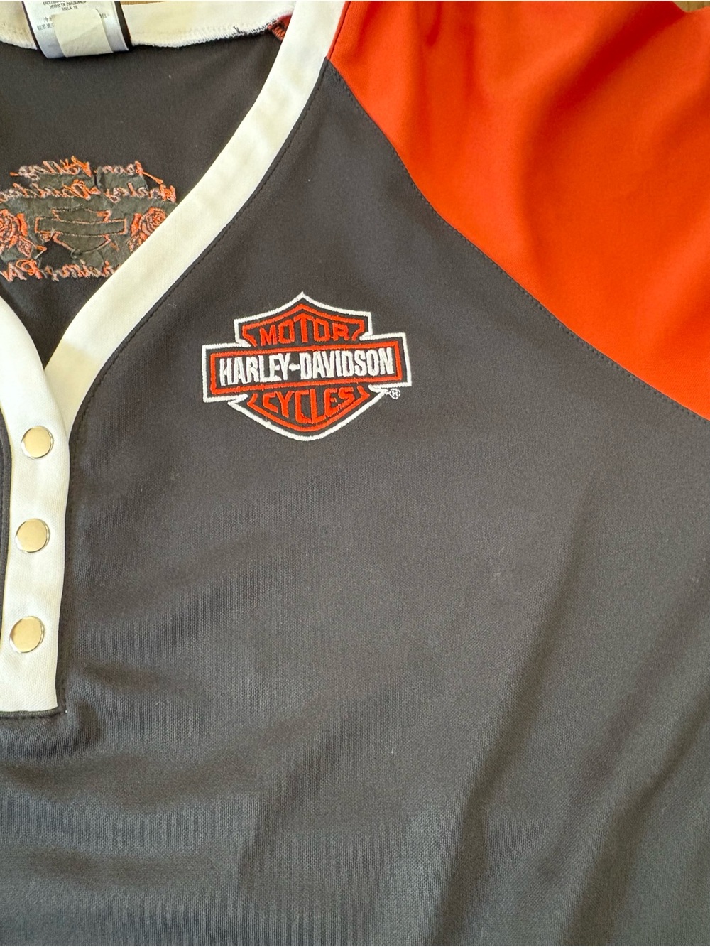 WOMEN'S HARLEY-DAVIDSON 3 Snap Jersey Shirt Iron Valley Manheim PA XL - Picture 3 of 10